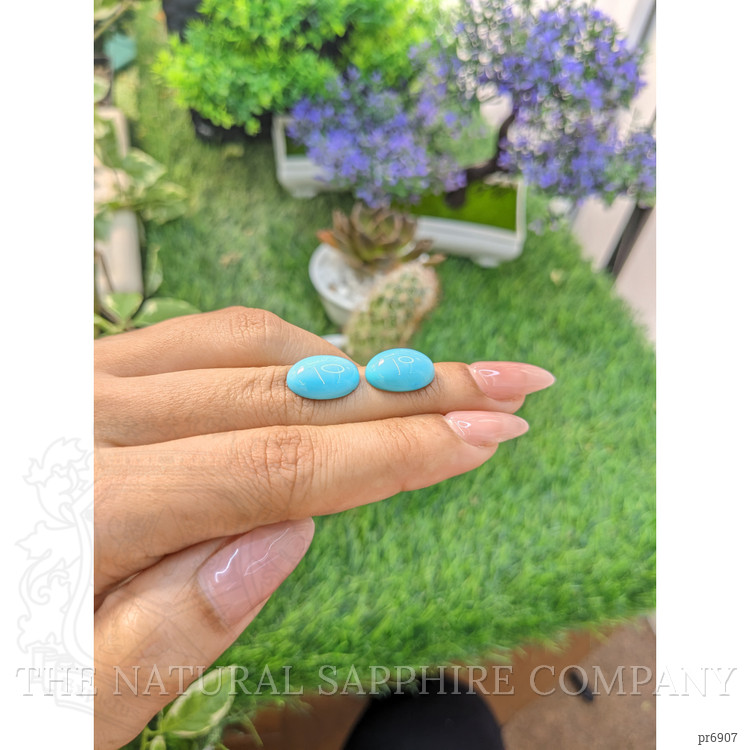10.92 Ct.Tw. Cabochon Turquoise Pair from United States