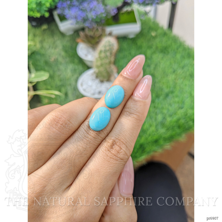 10.92 Ct.Tw. Cabochon Turquoise Pair from United States