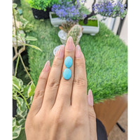 10.92 Ct.Tw.Total Carat Weight Cabochon Turquoise Pair from United States Life Style