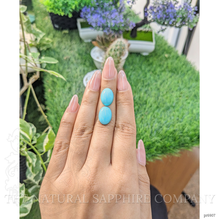 10.92 Ct.Tw. Cabochon Turquoise Pair from United States