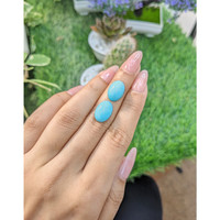 10.92 Ct.Tw.Total Carat Weight Cabochon Turquoise Pair from United States Life Style