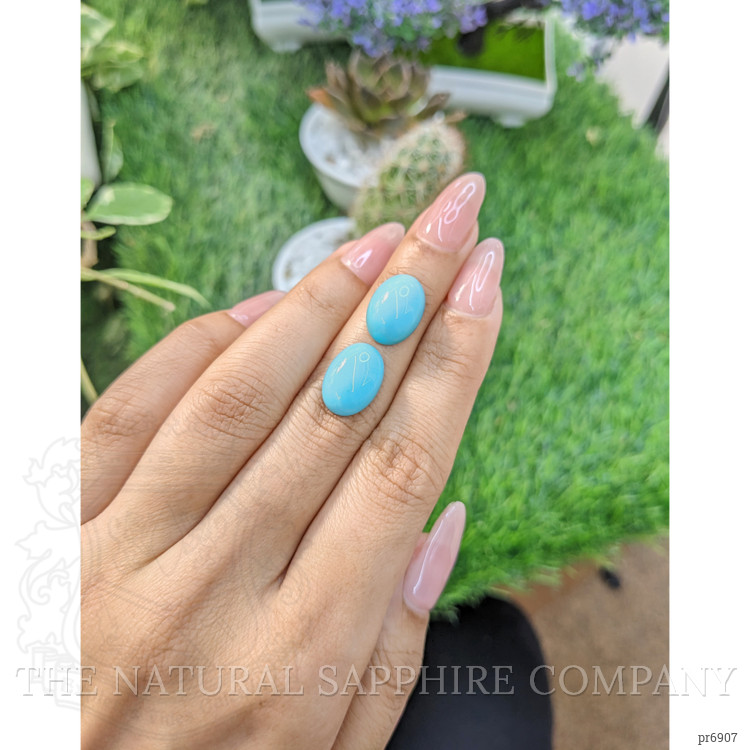 10.92 Ct.Tw. Cabochon Turquoise Pair from United States