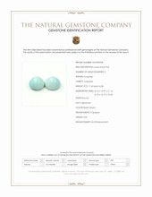 33.71 Ct.Tw.Total Carat Weight Bluish Green Cabochon Turquoise Pair from USA Scan Report