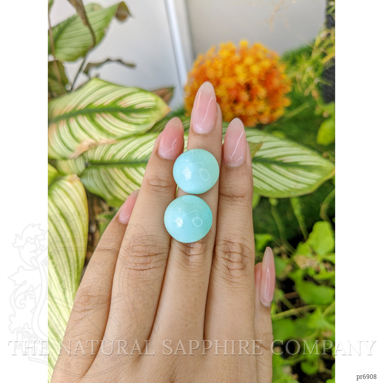 33.71 Ct.Tw. Cabochon Turquoise Pair from United States