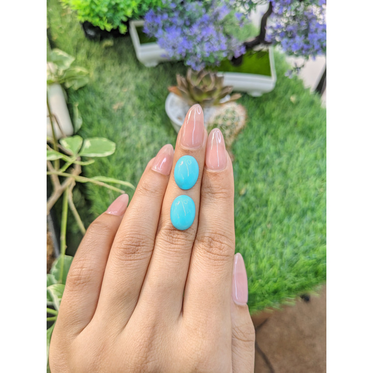 10.23 Ct.Tw. Cabochon Turquoise Pair from United States