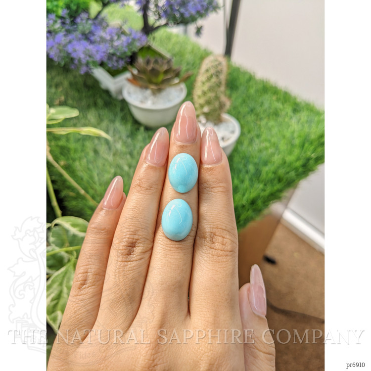 23.57 Ct.Tw. Cabochon Turquoise Pair from United States