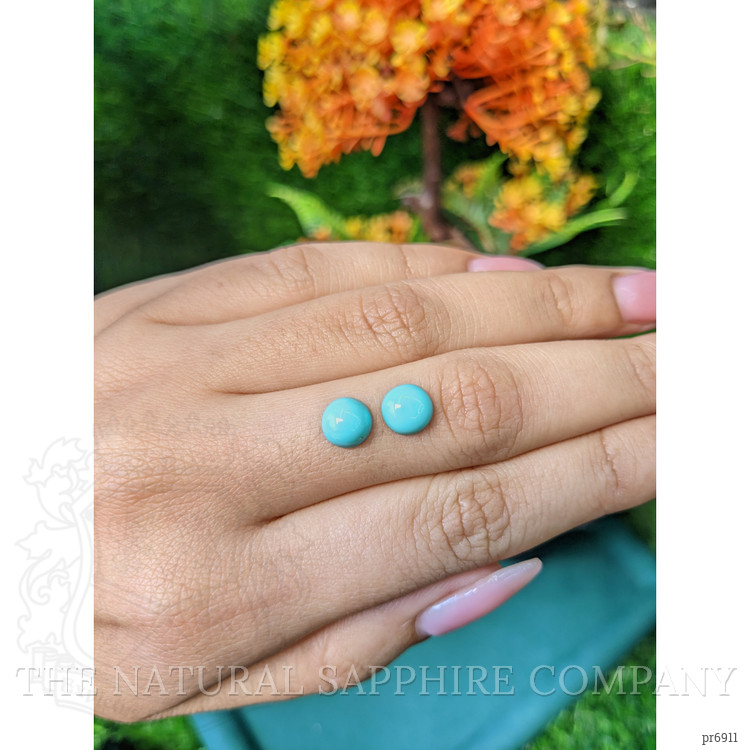 2.37 Ct.Tw. Cabochon Turquoise Pair from United States