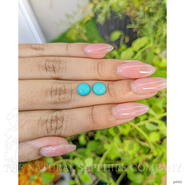 2.37 Ct.Tw. Cabochon Turquoise Pair from United States