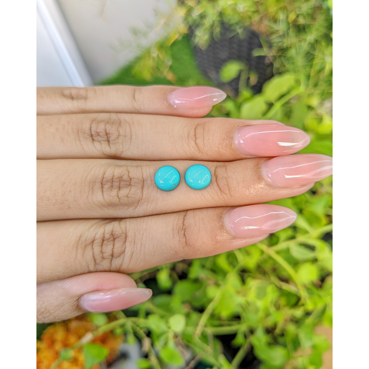 2.37 Ct.Tw. Cabochon Turquoise Pair from United States