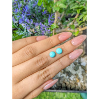 2.37 Ct.Tw.Total Carat Weight Cabochon Turquoise Pair from United States Life Style