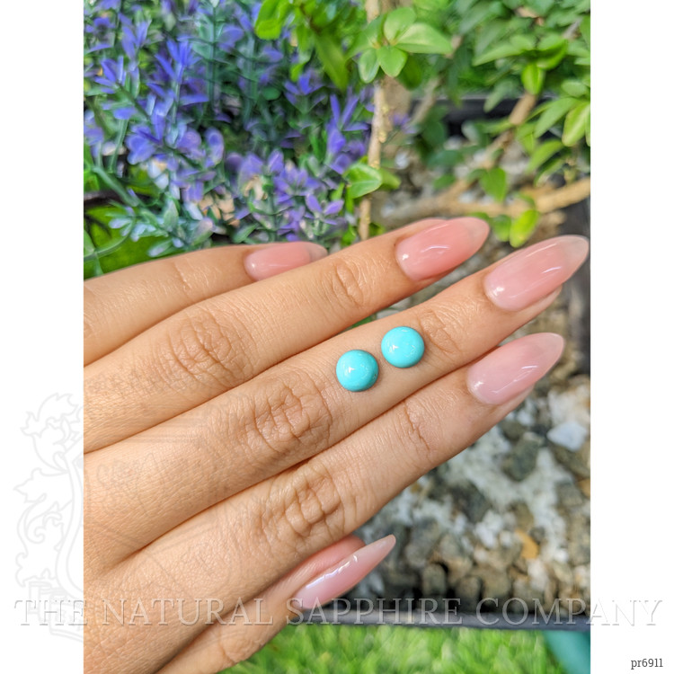 2.37 Ct.Tw. Cabochon Turquoise Pair from United States