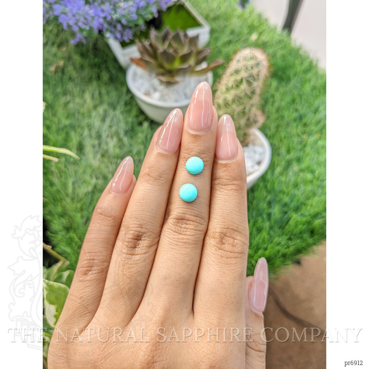 1.73 Ct.Tw. Cabochon Turquoise Pair from United States