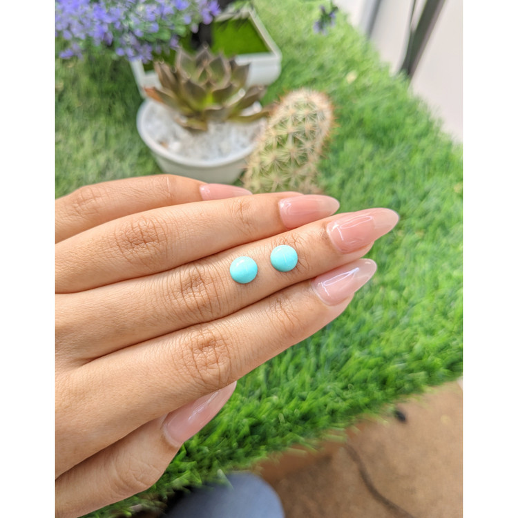 1.73 Ct.Tw. Cabochon Turquoise Pair from United States