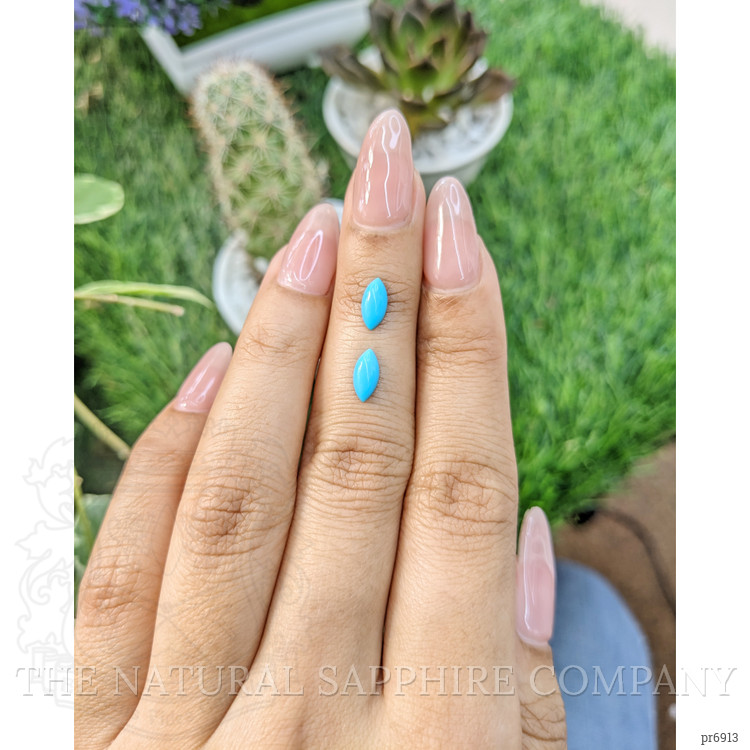 0.97 Ct.Tw. Cabochon Turquoise Pair from United States