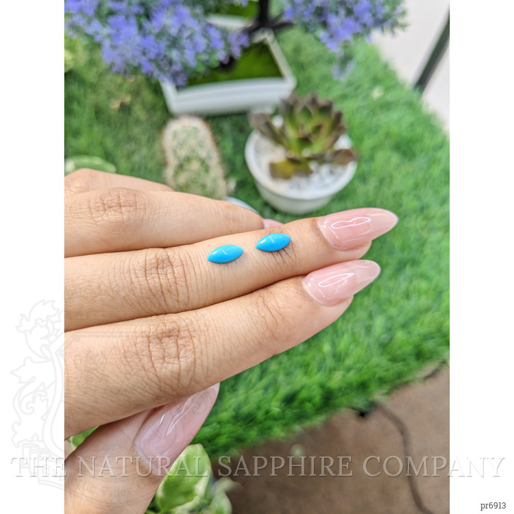 0.97 Ct.Tw. Cabochon Turquoise Pair from United States