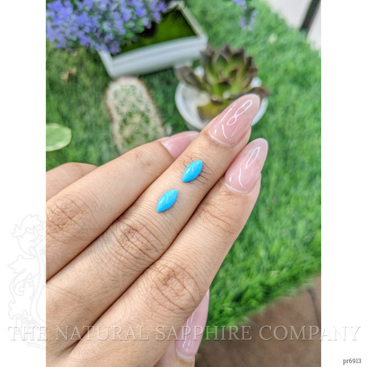 0.97 Ct.Tw. Cabochon Turquoise Pair from United States