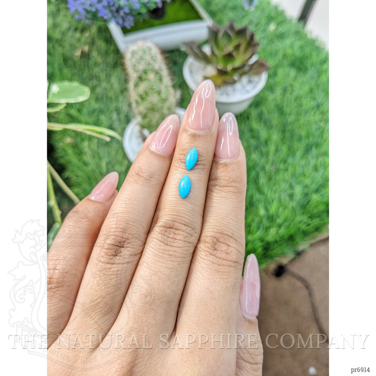 1.03 Ct.Tw. Cabochon Turquoise Pair from United States