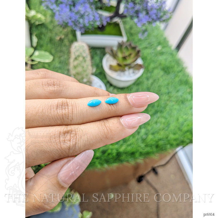 1.03 Ct.Tw. Cabochon Turquoise Pair from United States