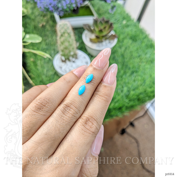 1.03 Ct.Tw. Cabochon Turquoise Pair from United States