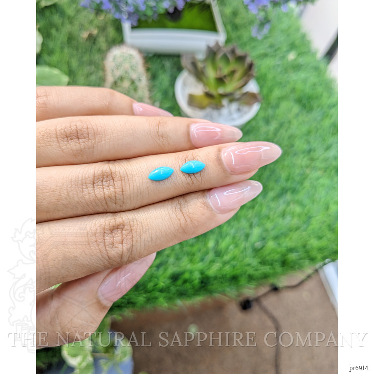 1.03 Ct.Tw. Cabochon Turquoise Pair from United States