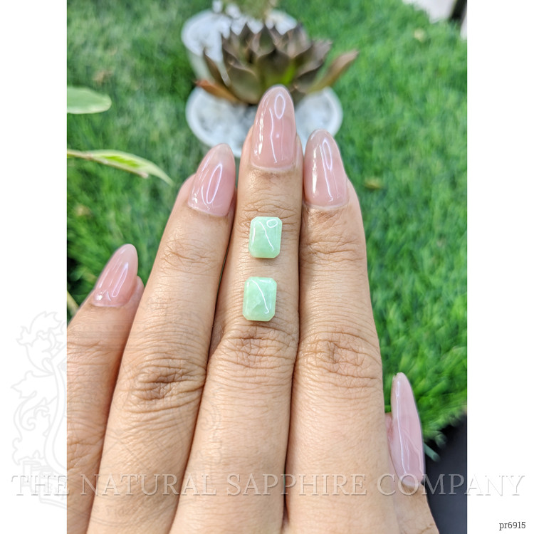 3.53 Ct.Tw. Cabochon Jade Pair from Burma (Myanmar)