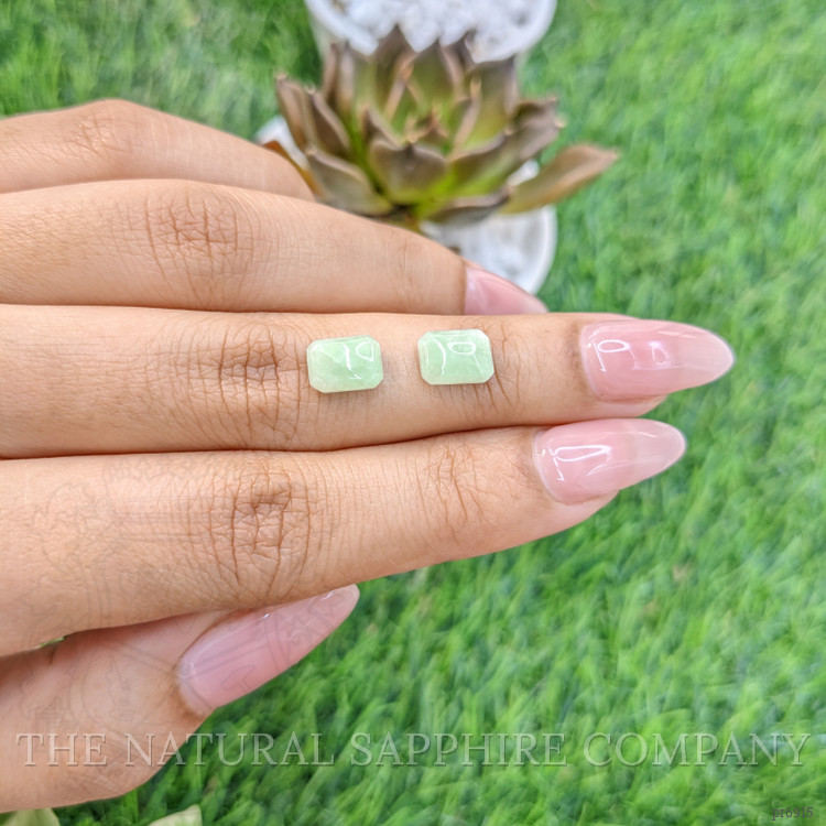 3.53 Ct.Tw. Cabochon Jade Pair from Burma (Myanmar)