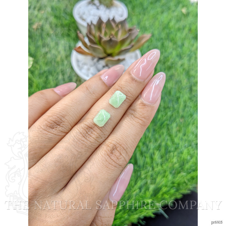 3.53 Ct.Tw. Cabochon Jade Pair from Burma (Myanmar)