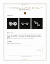 3.56 Ct.Tw.Total Carat Weight White Sapphire Pair from Ceylon (Sri Lanka) Appraisal