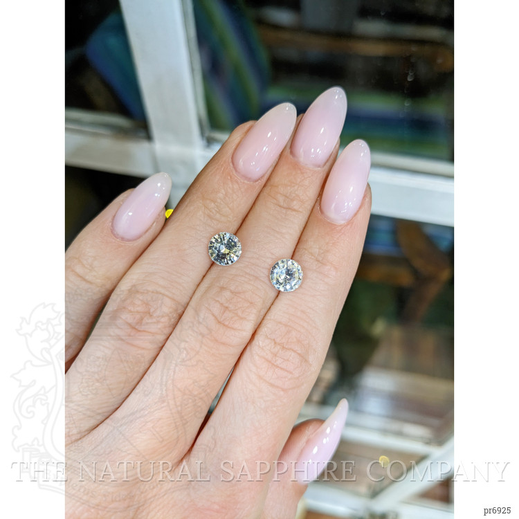 3.56 Ct.Tw. White Sapphire Pair from Ceylon (Sri Lanka)