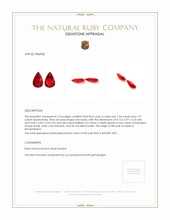 2.61 Ct.Tw.Total Carat Weight Ruby Pair from Mozambique Appraisal