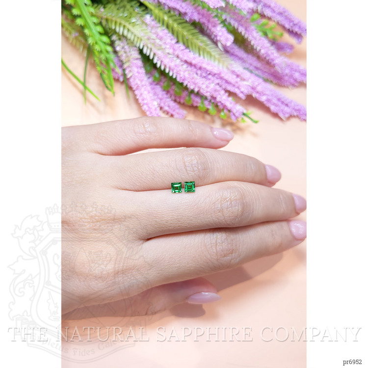 0.81 Ct.Tw. Tsavorite Garnet Pair from Tanzania