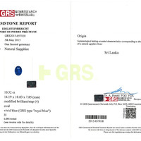 20.40 Ct.Tw.Total Carat Weight Blue Sapphire Pair from Ceylon (Sri Lanka) Scan Report