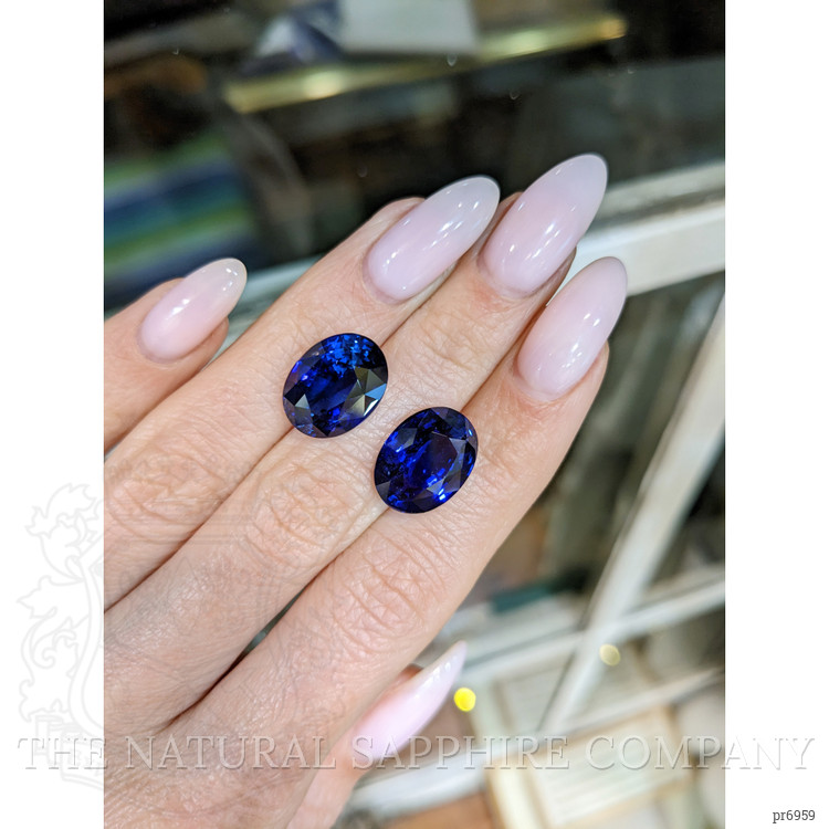 20.40 Ct.Tw. Blue Sapphire Pair from Ceylon (Sri Lanka)