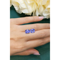 6.16&nbsp;Ct.Tw.Total Carat Weight Blue Sapphire Pair from Ceylon (Sri Lanka) Life Style