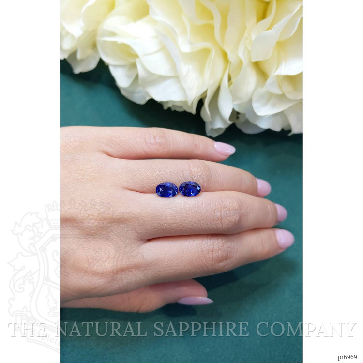 3.66 Ct.Tw. Blue Sapphire Pair from Ceylon (Sri Lanka)