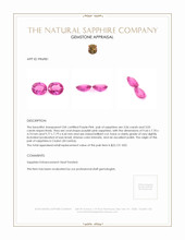 6.09 Ct.Tw.Total Carat Weight Purplish Pink Sapphire Pair from Ceylon (Sri Lanka) Appraisal
