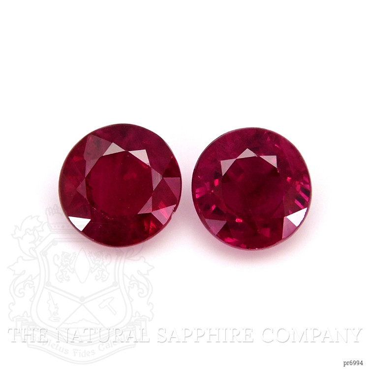 2.10 Ct.Tw. Purplish Red Ruby Pair from Burma (Myanmar)