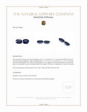 2.34 Ct.Tw.Total Carat Weight Blue Sapphire Pair from Ceylon (Sri Lanka) Appraisal