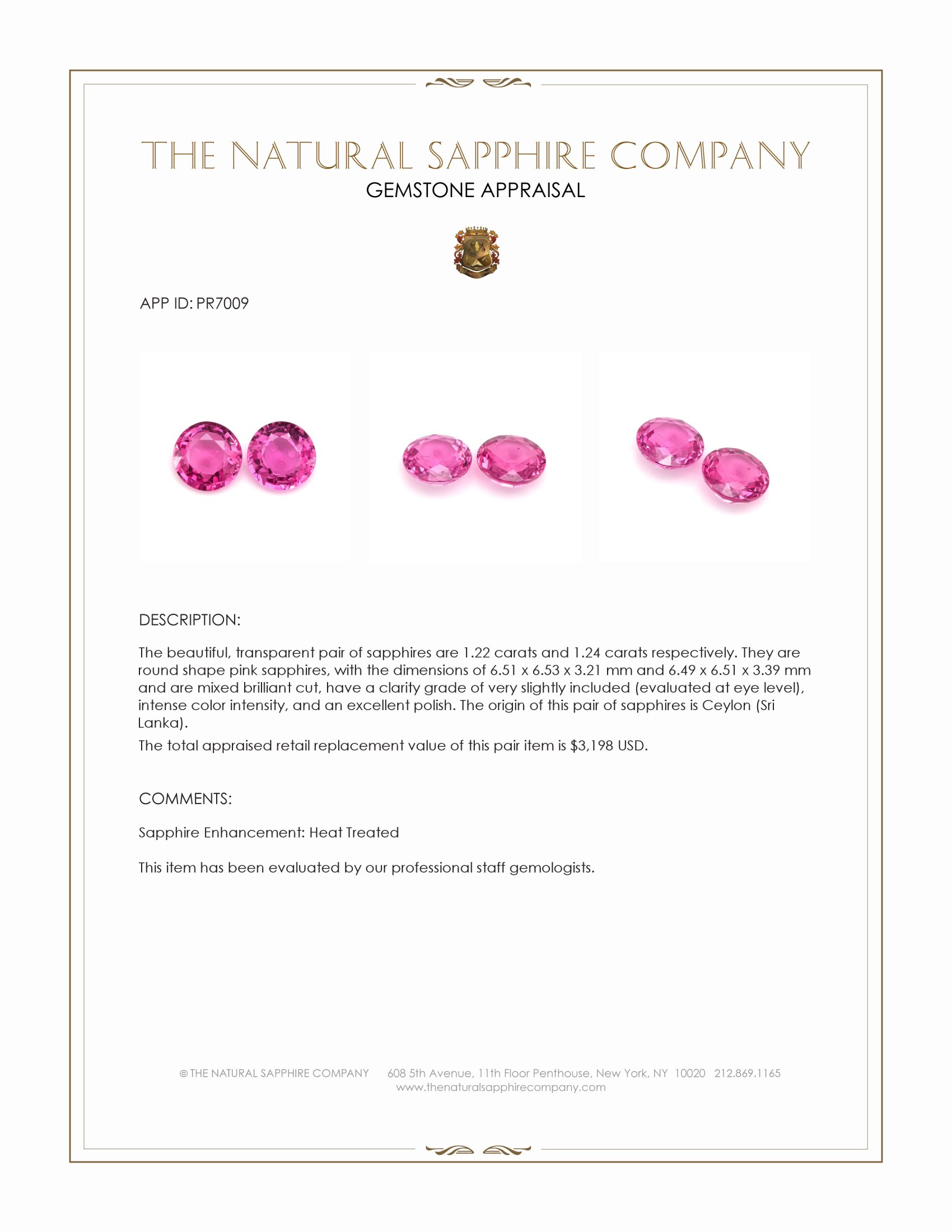 2.46 Ct.Tw. Pink Sapphire Pair from Ceylon (Sri Lanka)