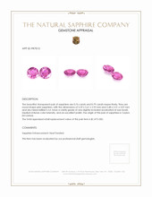 1.55 Ct.Tw.Total Carat Weight Pink Sapphire Pair from Ceylon (Sri Lanka) Appraisal