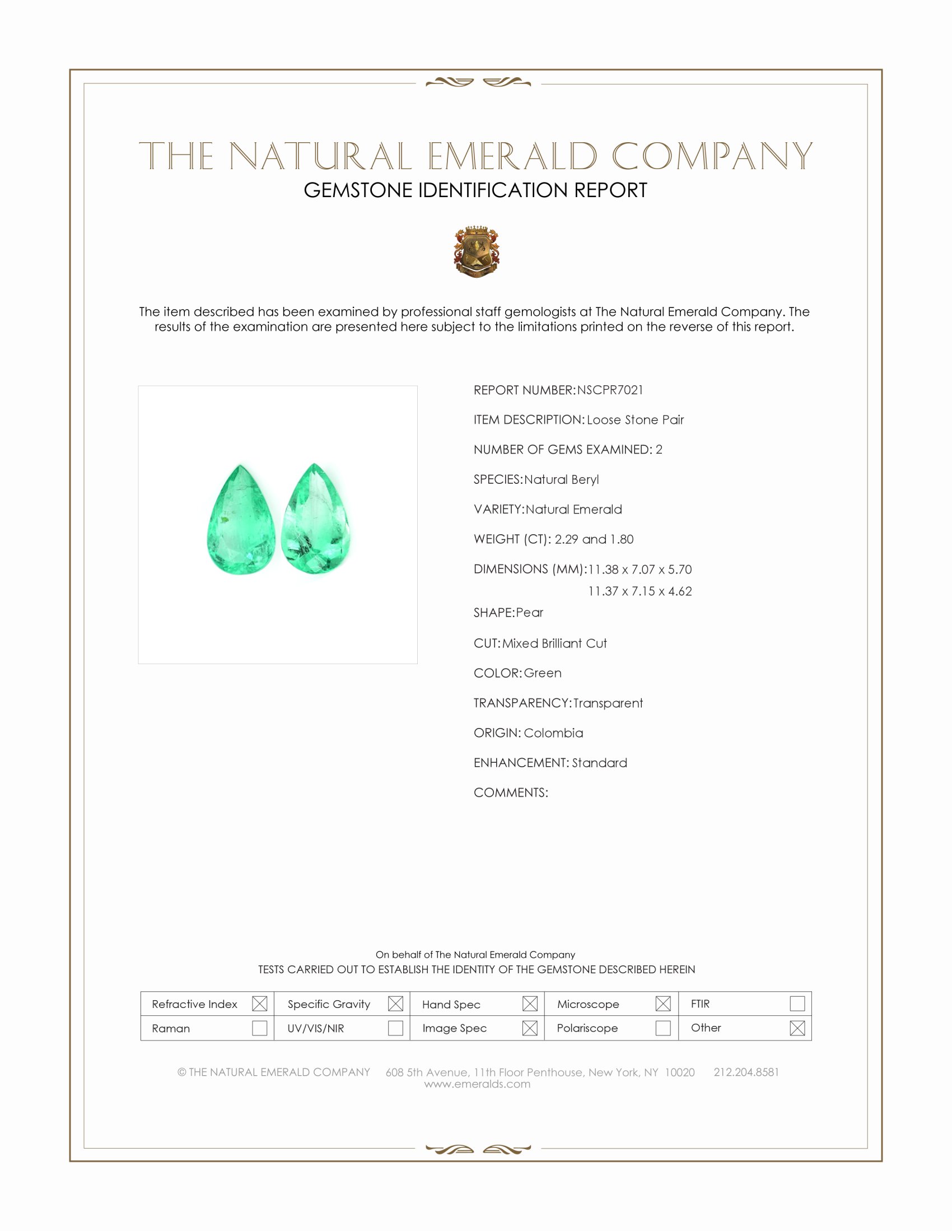 4.09 Ct.Tw. Emerald Pair from Colombia