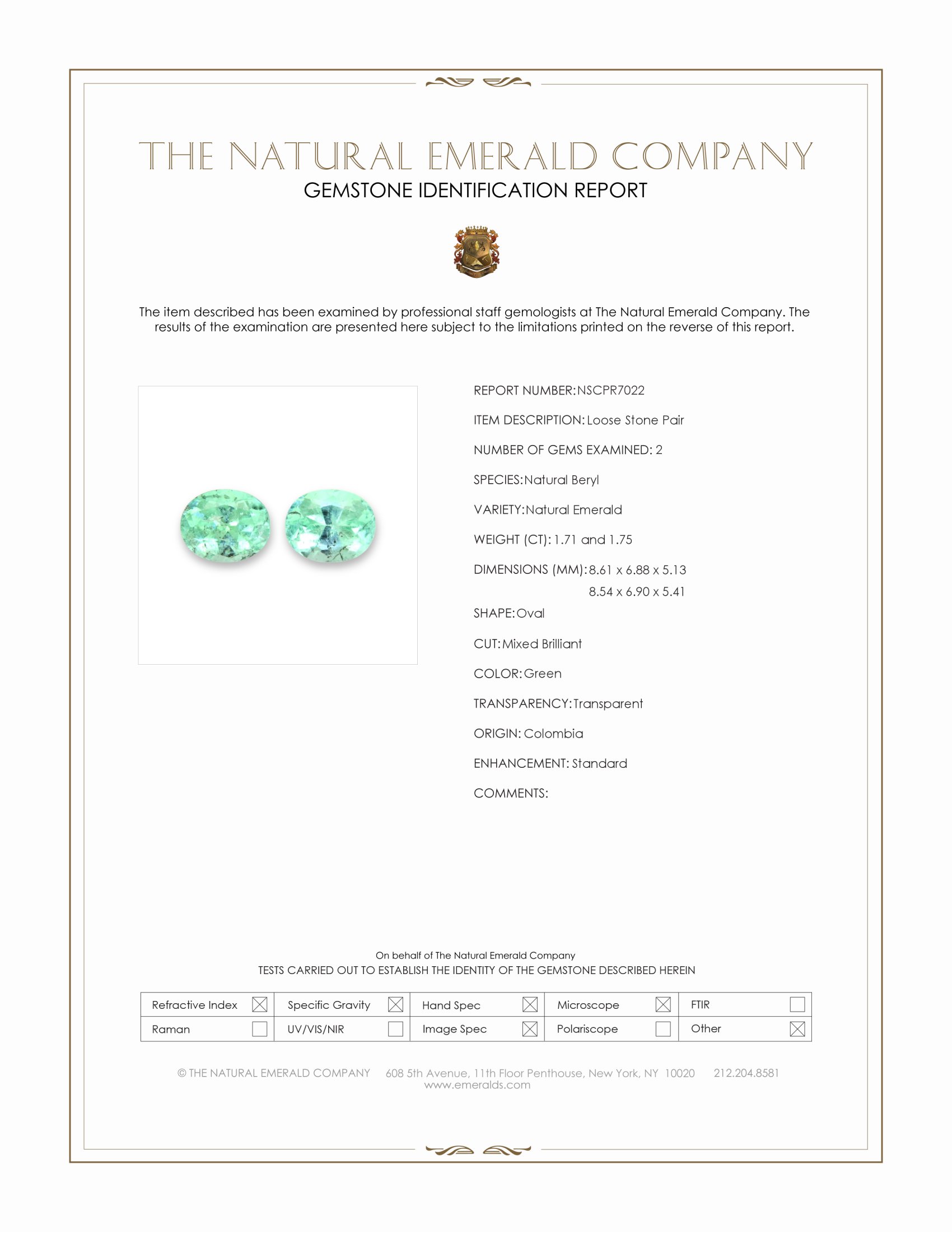 3.46 Ct.Tw. Emerald Pair from Colombia