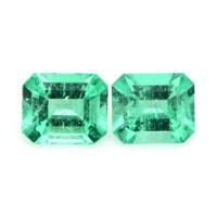 1.45 Ct.Tw.Total Carat Weight Emerald Pair from Colombia Video