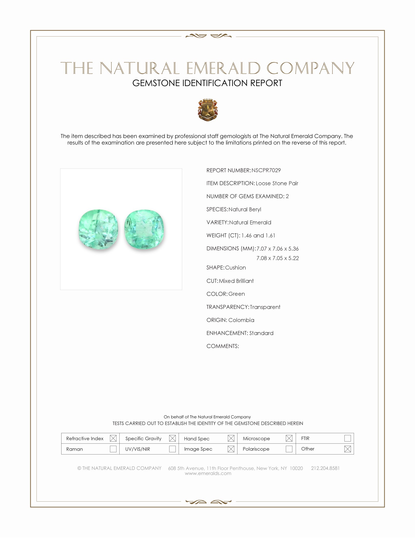 3.07 Ct.Tw. Emerald Pair from Colombia