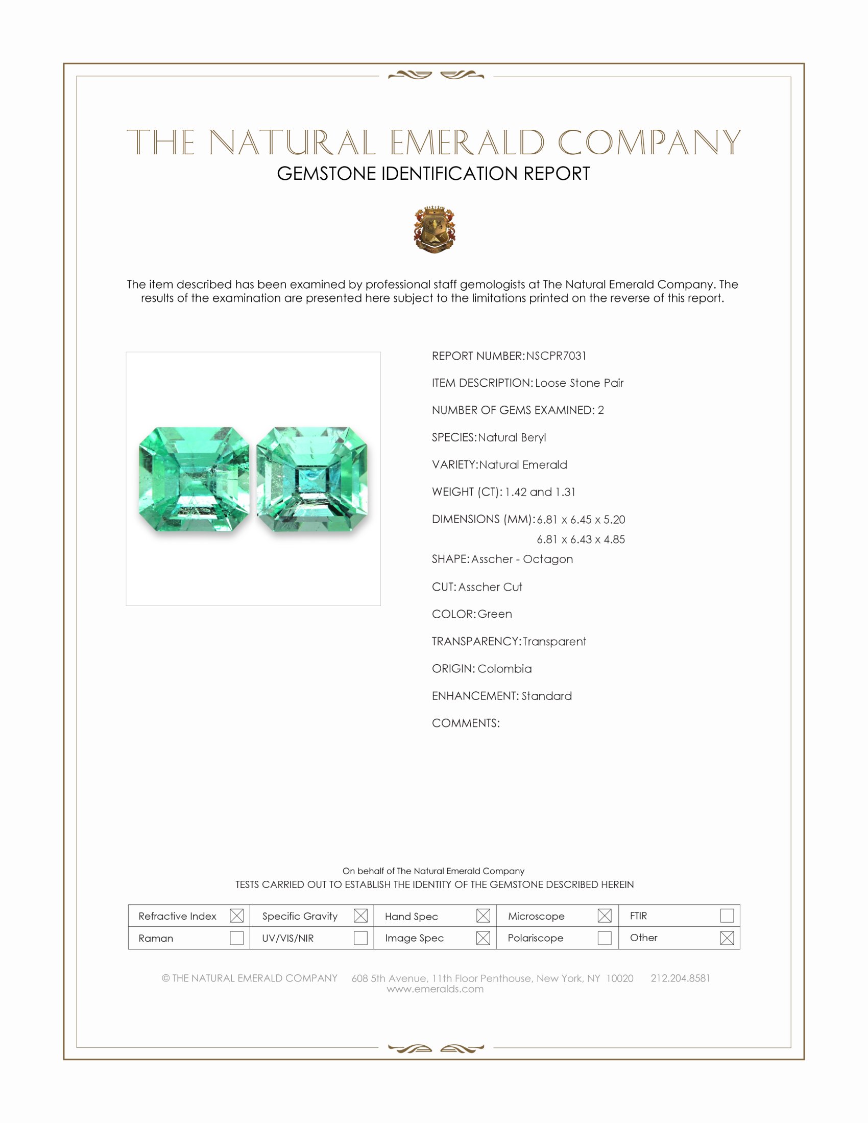 2.73 Ct.Tw. Emerald Pair from Colombia