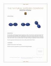 7.37 Ct.Tw.Total Carat Weight Blue Cabochon Sapphire Pair from Ceylon (Sri Lanka) Appraisal