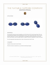 7.37 Ct.Tw.Total Carat Weight Blue Cabochon Sapphire Pair from Ceylon (Sri Lanka) Appraisal