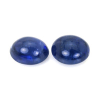 7.37&nbsp;Ct.Tw.Total Carat Weight Blue Cabochon Sapphire Pair from Ceylon (Sri Lanka) Video