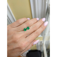 1.33 Ct.Tw.Total Carat Weight Emerald Pair from Zambia Life Style