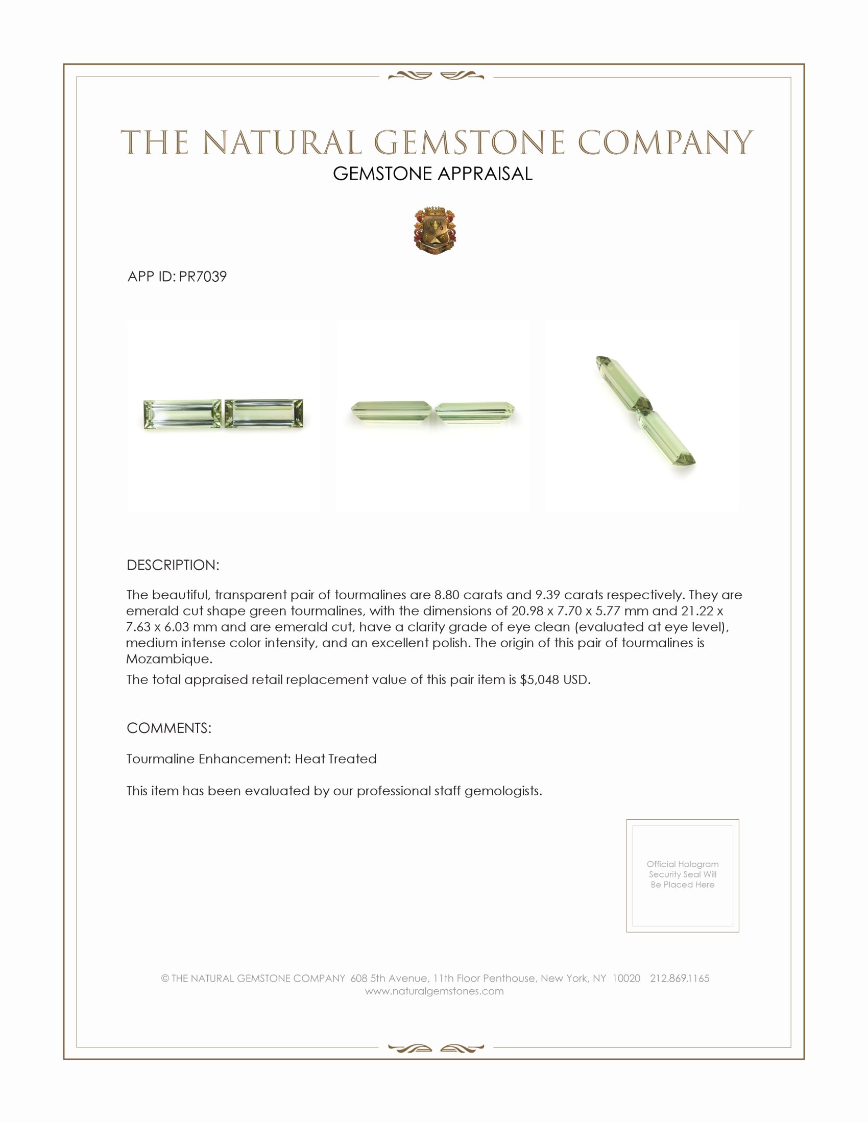 18.19 Ct.Tw. Tourmaline Pair from Mozambique